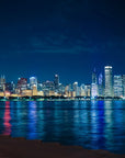 After The Storm Passes - Dramatic Blue Chicago Skyline Wall Mural