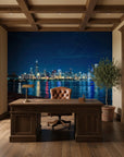 After The Storm Passes - Dramatic Blue Chicago Skyline Wall Mural