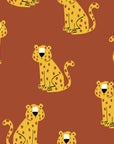 Amber Glimmer Terracotta Leopard Print Wallpaper