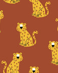 Amber Glimmer Terracotta Leopard Print Wallpaper