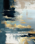 Textured navy gold abstract peel and stick wallpaper - Amber Fog
