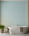 Amber Haze serene blue cream ombre adding character to a cozy bedroom