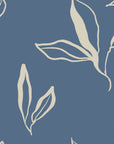 Textured peel and stick wallpaper with cream leaf line art - Amber Hour