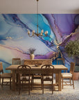 Amethyst Tide bold purple blue marble creating ambiance in a serene bathroom