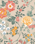 Anemone Drift vintage floral peel and stick wallpaper creating ambiance in a serene bathroom