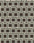 Aubergine Stack earthy geometric peel and stick wallpaper creating ambiance in a serene bathroom