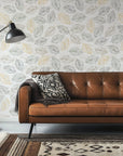 Neutral Autumn Whisper floral wallpaper pattern detail with intricate design
