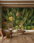 Aerial forest canopy golden autumn peel and stick wallpaper