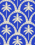Smooth vibrant blue palm tree peel and stick wallpaper - Azure Canopy