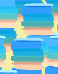 Azure Stacks blue and peach abstract brush stroke wallpaper