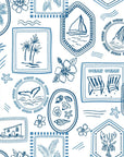 Azure Stamps travel theme wallpaper