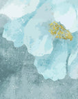 Watercolor Blue Daydreams wallpaper with soft aqua petals and golden yellow stamen detail