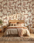 Blush Cheetah pink cheetah animal print wallpaper adding character to a cozy bedroom