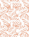 Matte peach and white botanical leaf peel and stick wallpaper - Blush Frond