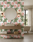 Blush & Pine blush pink protea creating ambiance in a serene bathroom