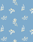 Matte golden sprigs on blue peel and stick wallpaper - Borrowed Blue