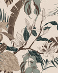 Canvas-like peel and stick wallpaper with sage botanical branches - Botanist's Study