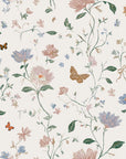Smooth wildflower and butterfly peel and stick wallpaper - Bow & Bloom