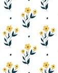 Smooth yellow buttercup floral peel and stick wallpaper - Buttercup Meadow