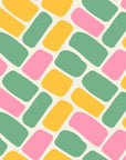 Candy Cobbles colorful retro geometric brick wallpaper