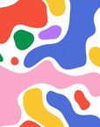 Smooth colorful abstract organic blob shape peel and stick wallpaper - Candy Drift