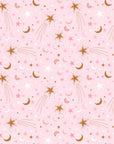 Pink and gold celestial moon and star peel and stick wallpaper - Celestial Blush