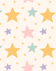 Smooth cream pastel star and sparkle peel and stick wallpaper -Celestial Dream