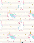 Smooth striped cream unicorn and star peel and stick wallpaper -Celestial Prance
