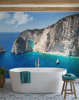 Contrasting soft and bold colors in natural landscape removable wall mural