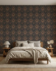 Charcoal Palm dramatic tropical adding character to a cozy bedroom