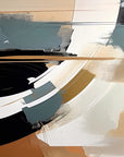 Bold black tan abstract landscape peel and stick wallpaper - Charred Horizon