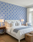 Cobalt Shore cobalt blue coastal adding character to a cozy bedroom