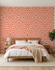 Coral Totem geometric icon wallpaper adding character to a cozy bedroom