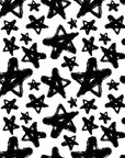 Matte white black hand-drawn star pattern peel and stick wallpaper -Cosmic Dust