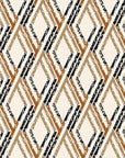 Cracked Facets neutral beige distressed diamond trellis wallpaper