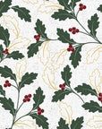 Deep Oak elegant green botanical wallpaper