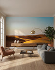 Golden desert landscape with warm sand and sun-baked terrain removable wallpaper