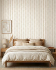 Desert Loom neutral geometric peel and stick wallpaper in a warm and inviting living room