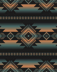Geometric Southwestern wall covering with an ombre pattern of black stripes fading into orange—Desert Echoes