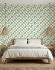 Distant Meadow ditsy floral wallpaper adding character to a cozy bedroom
