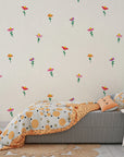 Multicolored miniature meadow blossom removable wall covering - Ditsy Delight