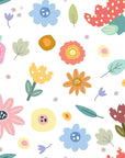 Dotted Bliss white whimsical folk art floral wallpaper