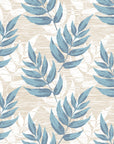 Driftwood Fern blue botanical peel and stick wallpaper