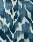 Textured indigo ikat leaf peel and stick wallpaper - Dusk Feather