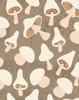 Beige and brown mushroom botanical peel and stick wallpaper - Earthy Chorus