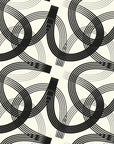 Echo Bound Black white abstract curved line wallpaper