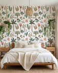 Eden Bloom paradise flower wallpaper adding character to a cozy bedroom