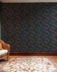 Luminescent wall covering featuring an intricate labyrinth design