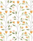 Ember & Leaf orange floral peel and stick wallpaper