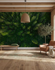Deep layered emerald green landscape with atmospheric perspective removable wallpaper